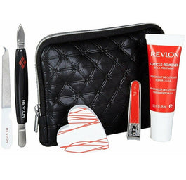 Revlon Manicure zestaw preparat do usuwania skórek + bufor nabłyszczający + obcinacz do paznokci + pilnik + odpychacz do skórek 42038