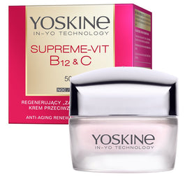 Yoskine Supreme-Vit B12 + C regenerujący krem przeciwzmarszczkowy do twarzy na noc 50+ 50ml