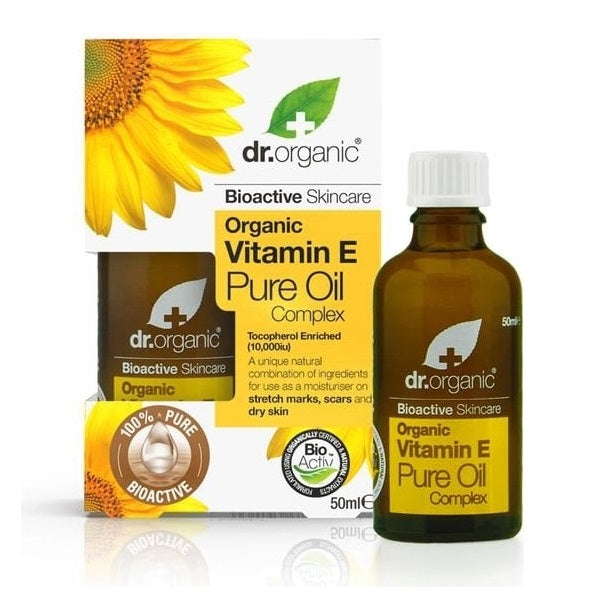Dr.Organic Vitamin E Pure Oil kojąco-odżywczy olejek z witaminą E do skóry normalnej i suchej 50ml