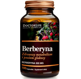 Doctor Life Berberyna 500mg zdrowszy metabolizm i poziom glukozy suplement diety 100 kapsułek