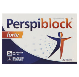 Perspiblock Forte suplement diety hamujący nadmierne pocenie silniejszy skład 30 tabletek