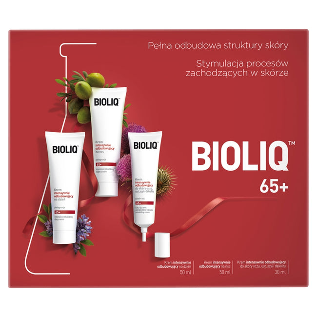 BIOLIQ 65+ zestaw krem na dzień 50ml + krem na noc 50ml + krem do oczu ust szyi i dekoltu 30ml