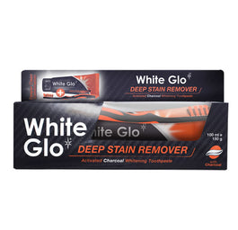 White Glo Charcoal Deep Stain Remover wybielająca pasta do zębów z aktywnym węglem 100ml + szczoteczka