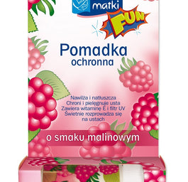 Skarb Matki Fun pomadka ochronna o smaku malinowym dla dzieci 6.5g