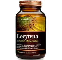 Doctor Life Sunflower Lecithin lecytyna słonecznikowa 1200mg suplement diety 100 kapsułek