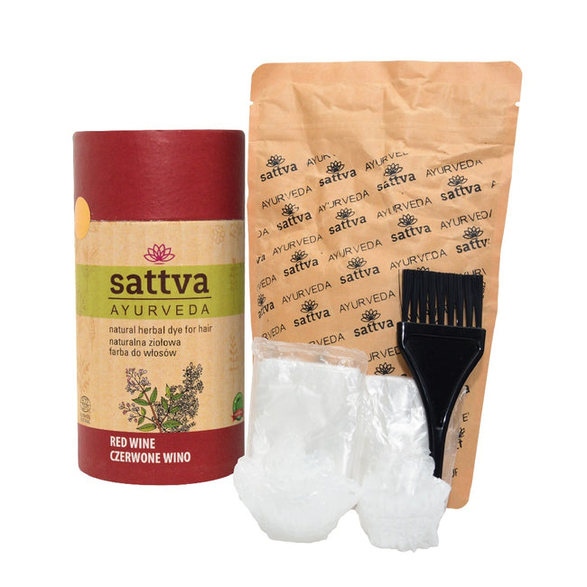 Sattva Natural Herbal Dye for Hair naturalna ziołowa farba do włosów Red Wine 150g