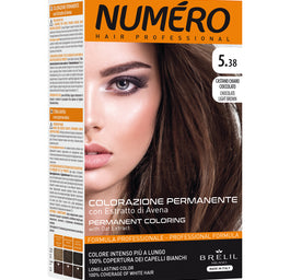 NUMERO Permanent Coloring farba do włosów 5.38 Chocolate Light Brown 140ml