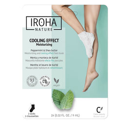 IROHA nature Moisturizing and Cooling Effect Foot Mask nawilżająco-chłodząca maseczka do stóp w formie skarpet Peppermint & Shea Butter 2x9ml