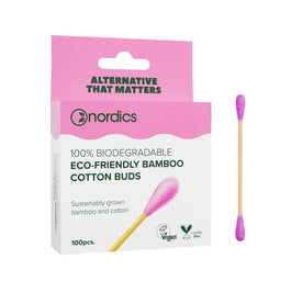 Nordics Bamboo Cotton Buds patyczki bambusowe Pink 100szt.