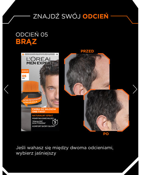 L'Oreal Paris Men Expert One-Twist farba do włosów 05 Brąz