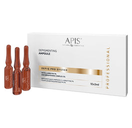 APIS Depiq Pro System depigmentująca ampułka z α-arbutyną 1% i kompleksem rozjaśniającym 2% 10x3ml