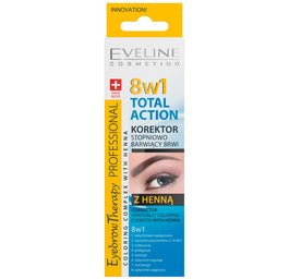 Eveline Cosmetics Eyebrow Therapy Professional 8w1 Total Action korektor stopniowo barwiący brwi z henną 10ml