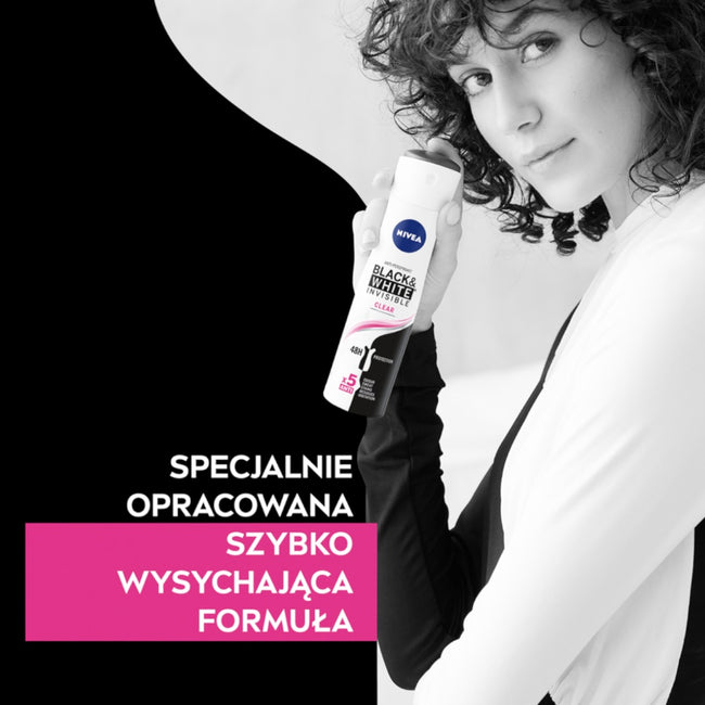 Nivea Black&White Invisible Clear antyperspirant spray 150ml