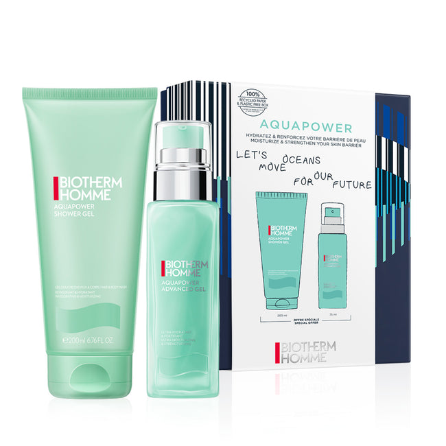 Biotherm Homme Aquapower zestaw żel pod prysznic 200ml + nawilżający żel do twarzy 75ml
