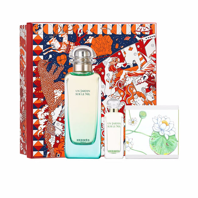 Hermes Un Jardin Sur Le Nil zestaw woda toaletowa spray 100ml + woda toaletowa 7.5ml + perfumowane mydło w kostce 50g