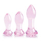 Dream Toys Glaze Glass Rosebud Anal Training Set zestaw trzech korków analnych Pink