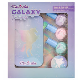 Martinelia Galaxy Dreams Nails&Tin Box zestaw lakier do paznokci 3szt + pilniczek + etui na lakiery