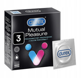 Durex Mutual Pleasure prezerwatywy z wypustkami 3 szt prążki opóźniające