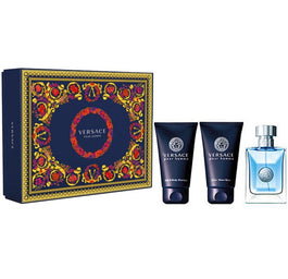 Versace Pour Homme zestaw woda toaletowa spray 50ml + balsam po goleniu 50ml + żel pod prysznic 50ml