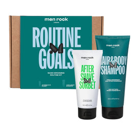 MenRock Routine Goals zestaw sorbet po goleniu 100ml + szampon i płyn do mycia ciała 200ml