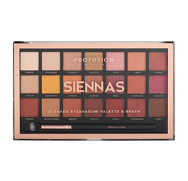 Profusion Siennas Eyeshadow Palette paleta 21 cieni do powiek z pędzelkiem