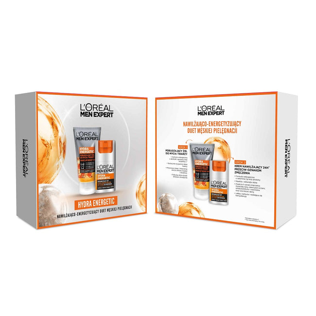 L'Oreal Paris Men Expert Hydra Energetic zestaw krem nawilżający przeciw oznakom zmęczenia 50ml + pobudzający żel do mycia twarzy 100ml