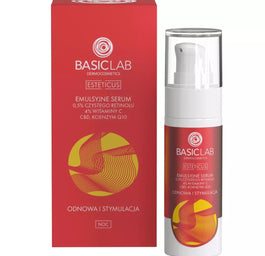 BasicLab Esteticus emulsyjne serum z 0.5% czystego retinolu 4% witaminy C CBD i koenzymem Q10 Odnowa i Stymulacja 30ml