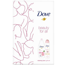 Dove Relaxing Care zestaw żel pod prysznic Renewing 250ml + antyperspirant spray Invisible Care Floral Touch 150ml