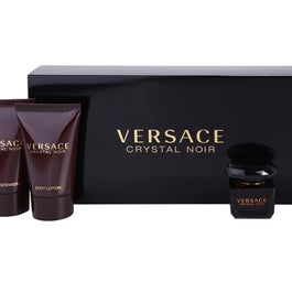 Versace Crystal Noir zestaw miniatura wody toaletowej 5ml + żel pod prysznic 25ml + balsam do ciała 25ml