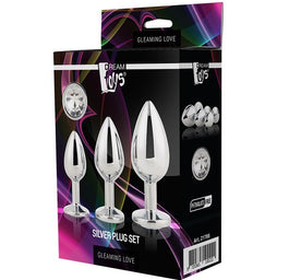 Dream Toys Gleaming Love Silver Plug Set korek analny 3szt.