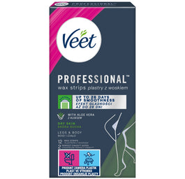 Veet Professional plastry z woskiem skóra sucha 12szt