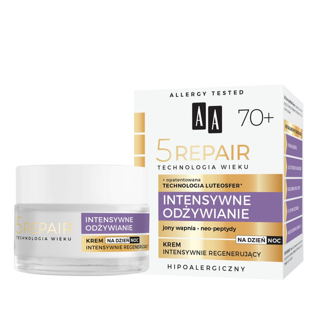 AA Technologia Wieku 5Repair 70+ Intensywne Odżywianie krem na dzień i noc regenerujący 50ml