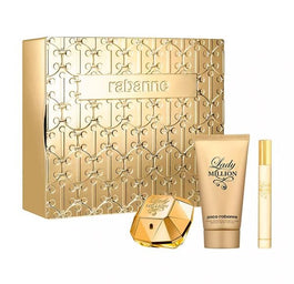 Paco Rabanne Lady Million zestaw woda perfumowana spray 80ml + woda perfumowana 10ml + balsam do ciała 100ml