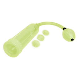 Whipsmart Glow In The Dark Penis Pump & Stamina Ring pompka do penisa i zestaw pierścieni White