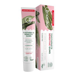 Nordics Sensitive Gums Organic Toothpaste organiczna pasta do zębów bez fluoru Nettle + Sage 75ml