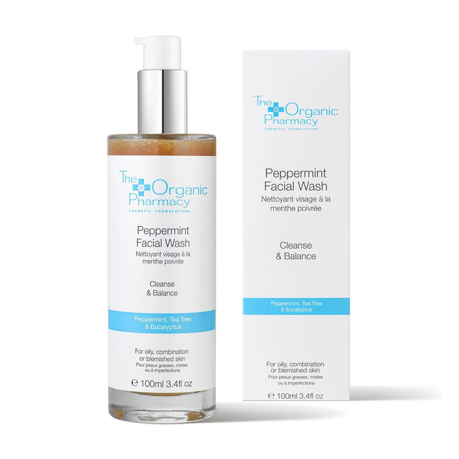 The Organic Pharmacy Peppermint Facial Wash delikatny antybakteryjny płyn do mycia twarzy 100ml