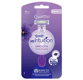 Wilkinson My Intuition Quattro Smooth Violet Bloom jednorazowe maszynki do golenia dla kobiet 3szt