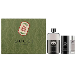 Gucci Guilty Pour Homme zestaw woda toaletowa spray 90ml + dezodorant sztyft 75ml + woda toaletowa 15ml