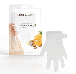 SunewMed+ Nourishing Hand Cream Mask nawilżająca maska do dłoni w formie rękawiczek Migdał i Mleczko Pszczele