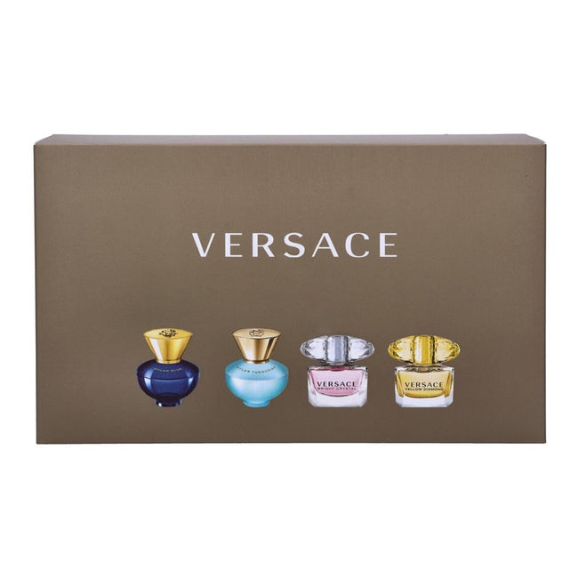 Versace Mini Gift Set zestaw Dylan Blue woda perfumowana 5ml + Dylan Turquoise woda toaletowa 5ml + Bright Crystal woda toaletowa 5ml + Yellow Diamond woda toaletowa 5ml