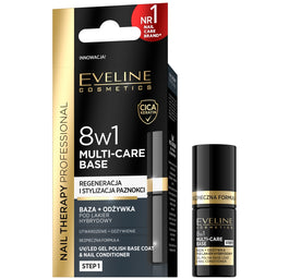 Eveline Cosmetics Nail Therapy Professional 8w1 baza + odżywka do paznokci pod lakier hybrydowy 5ml