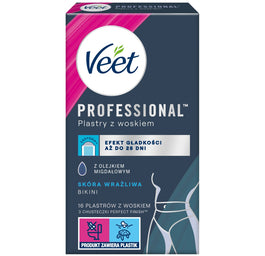 Veet Professional plastry z woskiem skóra wrażliwa 16szt