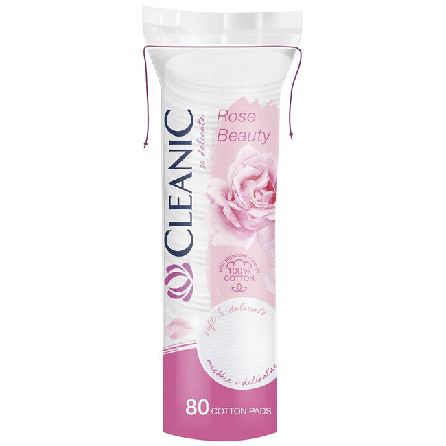 CLEANIC Rose Beauty płatki kosmetyczne okrągłe 80szt.
