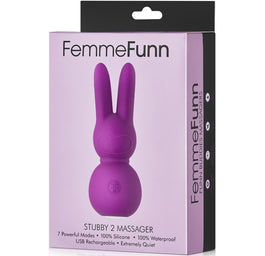 FemmeFunn Stubby 2 Massager mini wibrator punktu G + masażer typu króliczek Purple