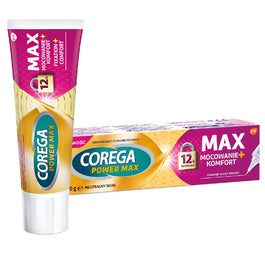 Corega Power Max Mocowanie + Komfort krem mocujący do protez zębowych o neutralnym smaku 40g