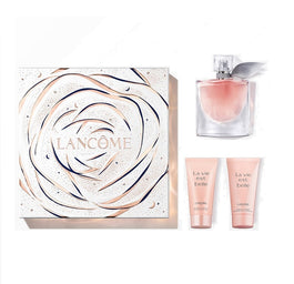 Lancome La Vie Est Belle zestaw woda perfumowana spray 50ml + balsam do ciała 50ml + żel pod prysznic 50ml