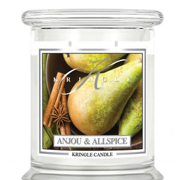 Kringle Candle Średnia świeca zapachowa z dwoma knotami Anjou & Allspice 411g