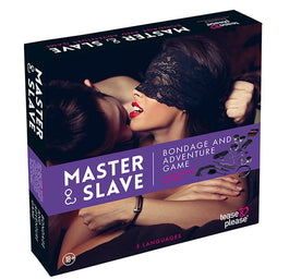 Tease & Please Master & Slave Bondage Game wielojęzyczna gra erotyczna z 13 akcesoriami Purple