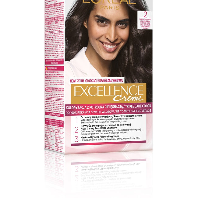 L'Oreal Paris Excellence Creme farba do włosów 2 Bardzo Ciemny Brąz