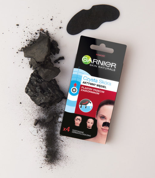 Garnier Czysta Skóra Aktywny Węgiel plastry przeciw zaskórnikom 4szt